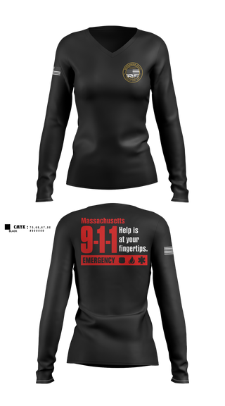 Womens Long Sleeve Vneck Shirt, Berkshire RECC, Police, Teamtime, Team time, sublimation, custom sports apparel, team uniforms, spirit wear, spiritwear, sports uniforms, custom shirts, team store, custom team store, fundraiser sports, apparel fundraiser