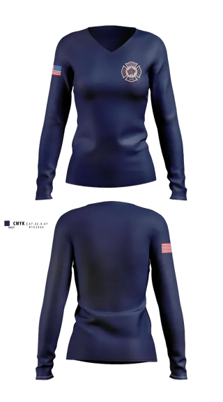 Womens Long Sleeve Vneck Shirt, Maplewood Fire department, Fire Department, Teamtime, Team time, sublimation, custom sports apparel, team uniforms, spirit wear, spiritwear, sports uniforms, custom shirts, team store, custom team store, fundraiser sports, apparel fundraiser
