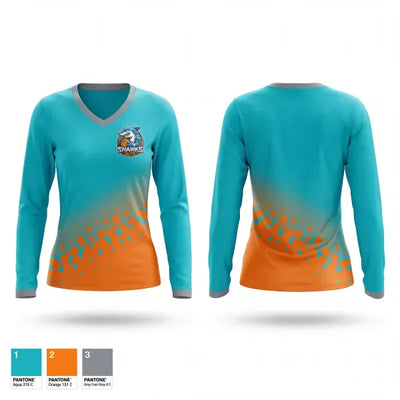 Sharks Elite 7856135 Women's Long Sleeve V-neck Shirt - 1