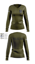Roy Cit Police K9 Women's Long Sleeve V-neck Shirt - 104