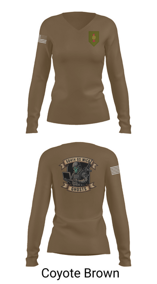 Womens Long Sleeve Vneck Shirt, 504th GS MICO, , Teamtime, Team time, sublimation, custom sports apparel, team uniforms, spirit wear, spiritwear, sports uniforms, custom shirts, team store, custom team store, fundraiser sports, apparel fundraiser