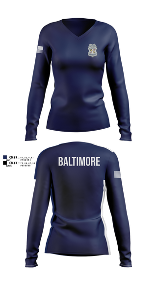 Womens Long Sleeve Vneck Shirt, team name, Police, Teamtime, Team time, sublimation, custom sports apparel, team uniforms, spirit wear, spiritwear, sports uniforms, custom shirts, team store, custom team store, fundraiser sports, apparel fundraiser