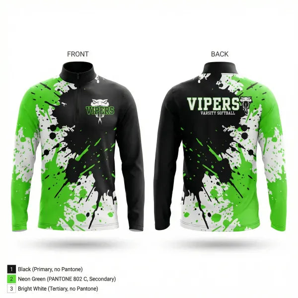 Quarter Zip Jacket, Havasu Vipers, Baseball, Teamtime, Team time, sublimation, custom sports apparel, team uniforms, spirit wear, spiritwear, sports uniforms, custom shirts, team store, custom team store, fundraiser sports, apparel fundraiser