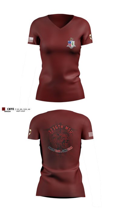 7236 Medical Support Unit 23700208 Women's Short Sleeve V-neck Shirt - 3