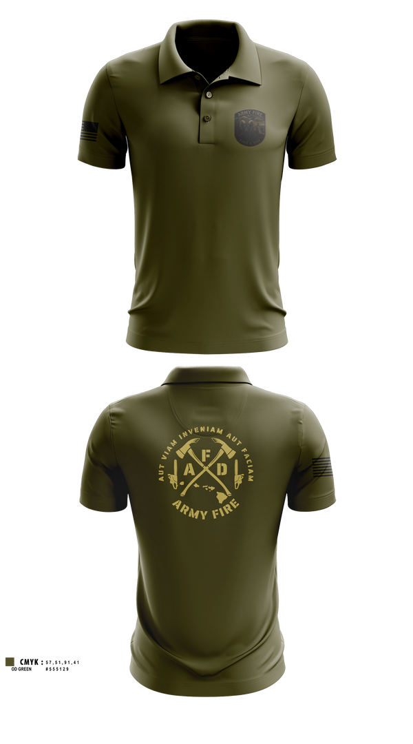 Short Sleeve Performance Polo, ARMY FIRE, Fire Department, Teamtime, Team time, sublimation, custom sports apparel, team uniforms, spirit wear, spiritwear, sports uniforms, custom shirts, team store, custom team store, fundraiser sports, apparel fundraiser