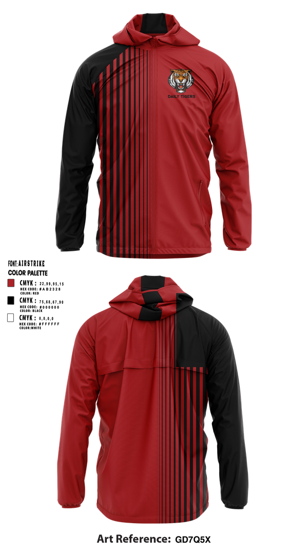 Windbreaker, Daily Tigers, , Teamtime, Team time, sublimation, custom sports apparel, team uniforms, spirit wear, spiritwear, sports uniforms, custom shirts, team store, custom team store, fundraiser sports, apparel fundraiser