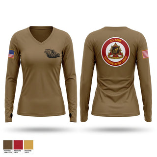 Womens Long Sleeve Vneck Shirt, 851st Transportation Company, Army, Teamtime, Team time, sublimation, custom sports apparel, team uniforms, spirit wear, spiritwear, sports uniforms, custom shirts, team store, custom team store, fundraiser sports, apparel fundraiser
