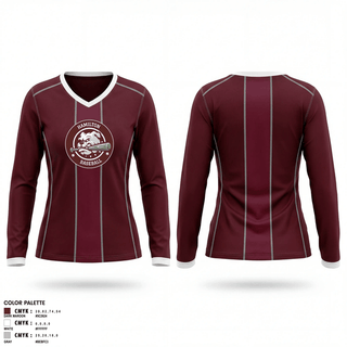 Womens Long Sleeve Vneck Shirt, Hamilton Aggies, Baseball, Teamtime, Team time, sublimation, custom sports apparel, team uniforms, spirit wear, spiritwear, sports uniforms, custom shirts, team store, custom team store, fundraiser sports, apparel fundraiser
