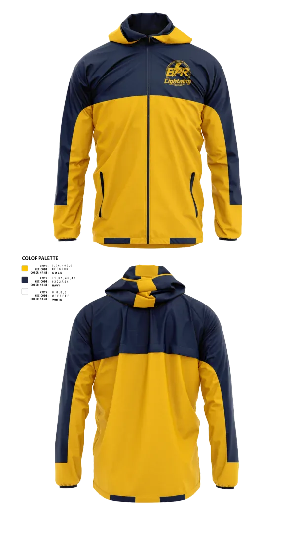 Windbreaker, BPR Lightning, Baseball, Teamtime, Team time, sublimation, custom sports apparel, team uniforms, spirit wear, spiritwear, sports uniforms, custom shirts, team store, custom team store, fundraiser sports, apparel fundraiser