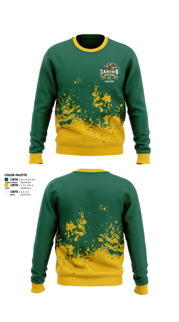 Crew Neck Sweatshirt, Canyon High School Girls Soccer, Women's Soccer, Teamtime, Team time, sublimation, custom sports apparel, team uniforms, spirit wear, spiritwear, sports uniforms, custom shirts, team store, custom team store, fundraiser sports, apparel fundraiser