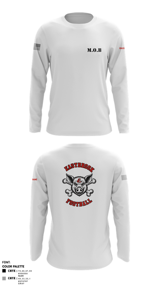 Long Sleeve Performance Shirt, Eastbrook Football, Army, Teamtime, Team time, sublimation, custom sports apparel, team uniforms, spirit wear, spiritwear, sports uniforms, custom shirts, team store, custom team store, fundraiser sports, apparel fundraiser