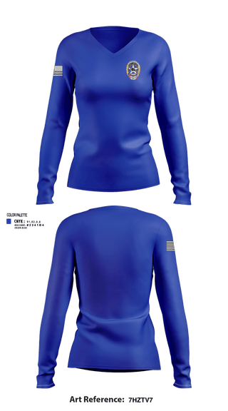 Womens Long Sleeve Vneck Shirt, North Lamar ISD Police Department, Police, Teamtime, Team time, sublimation, custom sports apparel, team uniforms, spirit wear, spiritwear, sports uniforms, custom shirts, team store, custom team store, fundraiser sports, apparel fundraiser