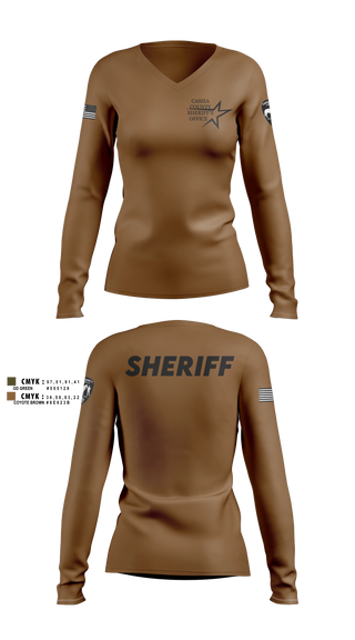 Womens Long Sleeve Vneck Shirt, Cassia County Sheriff’s Office, Police, Teamtime, Team time, sublimation, custom sports apparel, team uniforms, spirit wear, spiritwear, sports uniforms, custom shirts, team store, custom team store, fundraiser sports, apparel fundraiser