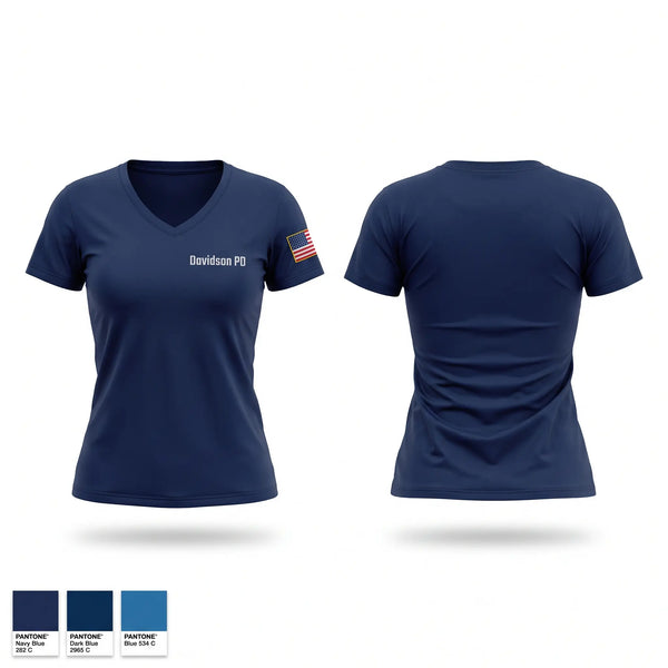Womens Short Sleeve Vneck Shirt, Davidson PD, Police, Teamtime, Team time, sublimation, custom sports apparel, team uniforms, spirit wear, spiritwear, sports uniforms, custom shirts, team store, custom team store, fundraiser sports, apparel fundraiser