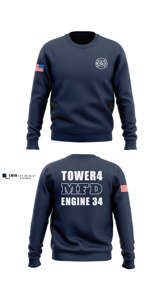 Crew Neck Sweatshirt, Morristown Fire Department, Fire Department, Teamtime, Team time, sublimation, custom sports apparel, team uniforms, spirit wear, spiritwear, sports uniforms, custom shirts, team store, custom team store, fundraiser sports, apparel fundraiser