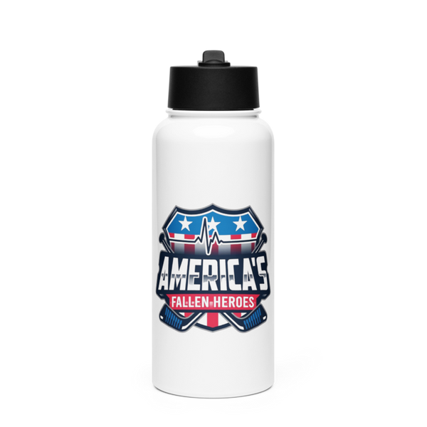 Fallen Heroes 43632979 Stainless Steel Water Bottle with a Straw Lid