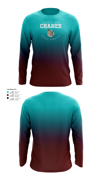 Gladys Jung Cranes Cross Country 72392172 Long Sleeve Performance Shirt 21