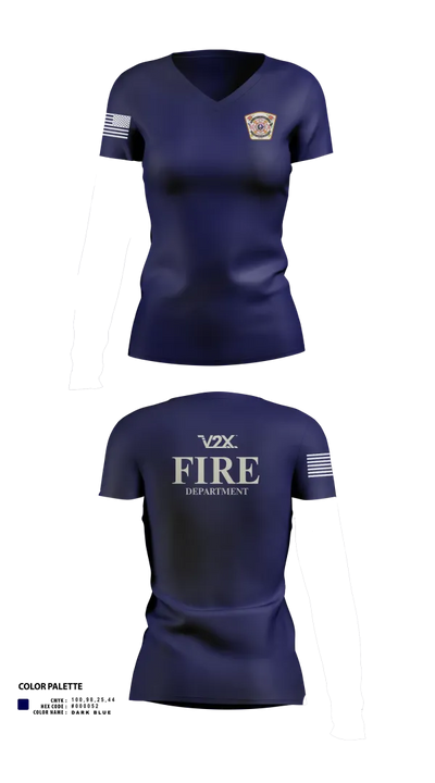 Camp Arifjan Fire Department 82810488 Women's Short Sleeve V-neck Shirt - 100