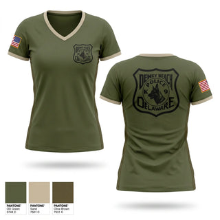 Womens Short Sleeve Vneck Shirt, Dewey Beach Police K9, Police, Teamtime, Team time, sublimation, custom sports apparel, team uniforms, spirit wear, spiritwear, sports uniforms, custom shirts, team store, custom team store, fundraiser sports, apparel fundraiser