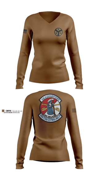 Womens Long Sleeve Vneck Shirt, 278th armored cavalry regiment, National Guard, Teamtime, Team time, sublimation, custom sports apparel, team uniforms, spirit wear, spiritwear, sports uniforms, custom shirts, team store, custom team store, fundraiser sports, apparel fundraiser