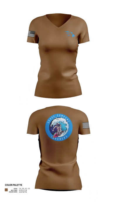 Space Company 60044463 Women's Short Sleeve V-neck Shirt - 22