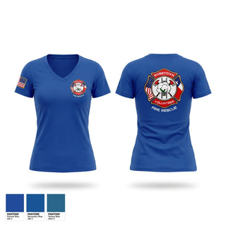 Womens Short Sleeve Vneck Shirt, Robstown Volunteer Fire Department, Fire Department, Teamtime, Team time, sublimation, custom sports apparel, team uniforms, spirit wear, spiritwear, sports uniforms, custom shirts, team store, custom team store, fundraiser sports, apparel fundraiser