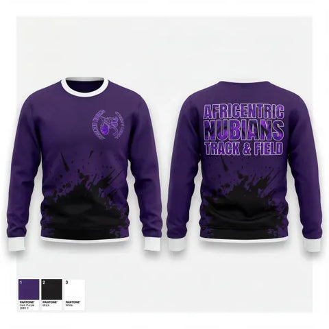 Crew Neck Sweatshirt, Africentric Nubians, Track & Field, Teamtime, Team time, sublimation, custom sports apparel, team uniforms, spirit wear, spiritwear, sports uniforms, custom shirts, team store, custom team store, fundraiser sports, apparel fundraiser
