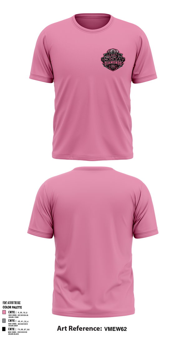 Short Sleeve Performance Shirt, SSA Lady Diamonds, Women's Basketball, Teamtime, Team time, sublimation, custom sports apparel, team uniforms, spirit wear, spiritwear, sports uniforms, custom shirts, team store, custom team store, fundraiser sports, apparel fundraiser