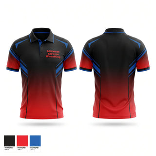 Short Sleeve Performance Polo, Midwest Xtreme Wrestling, Wrestling, Teamtime, Team time, sublimation, custom sports apparel, team uniforms, spirit wear, spiritwear, sports uniforms, custom shirts, team store, custom team store, fundraiser sports, apparel fundraiser