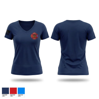 Womens Short Sleeve Vneck Shirt, Fort Fairfield Fire Rescue, Fire Department, Teamtime, Team time, sublimation, custom sports apparel, team uniforms, spirit wear, spiritwear, sports uniforms, custom shirts, team store, custom team store, fundraiser sports, apparel fundraiser