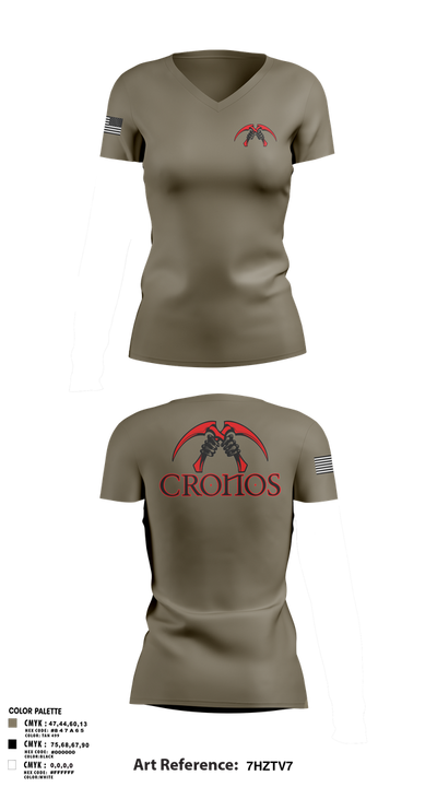 Cronos 94910133 Women's Short Sleeve V-neck Shirt - 1