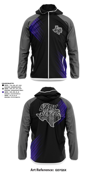 Windbreaker, Lady Rebels - WestbrookForged Anchor Fitness, Softball, Teamtime, Team time, sublimation, custom sports apparel, team uniforms, spirit wear, spiritwear, sports uniforms, custom shirts, team store, custom team store, fundraiser sports, apparel fundraiser