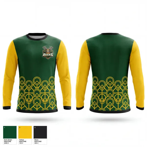 Long Sleeve Performance Shirt, Bucks, Men's Basketball, Teamtime, Team time, sublimation, custom sports apparel, team uniforms, spirit wear, spiritwear, sports uniforms, custom shirts, team store, custom team store, fundraiser sports, apparel fundraiser