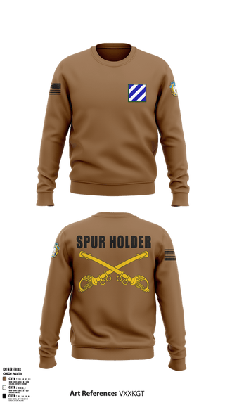Crew Neck Sweatshirt, 5-7 cav, Army, Teamtime, Team time, sublimation, custom sports apparel, team uniforms, spirit wear, spiritwear, sports uniforms, custom shirts, team store, custom team store, fundraiser sports, apparel fundraiser