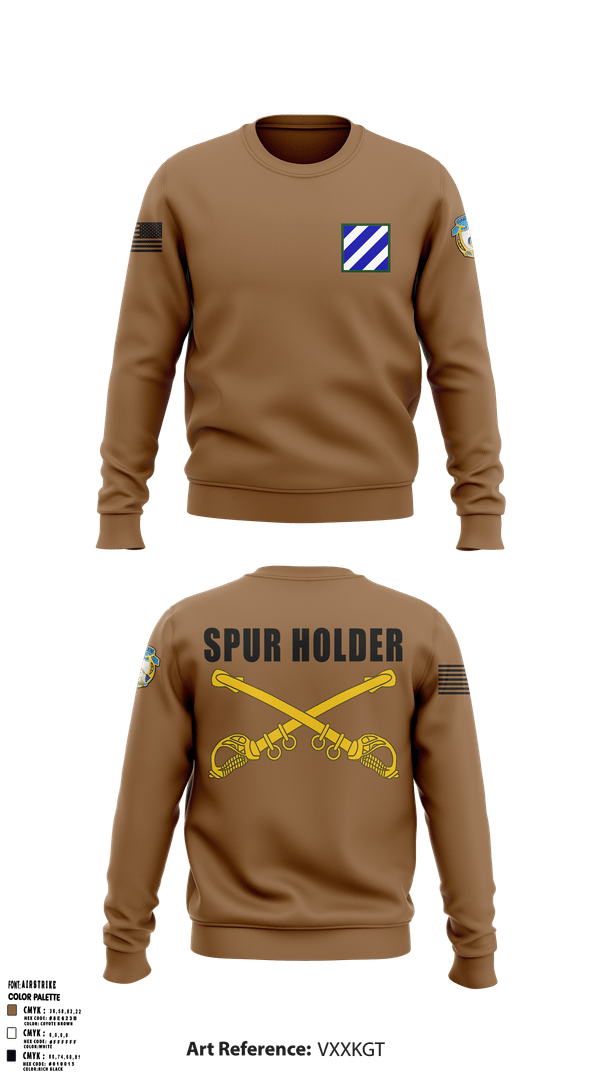 Crew Neck Sweatshirt, 5-7 cav, Army, Teamtime, Team time, sublimation, custom sports apparel, team uniforms, spirit wear, spiritwear, sports uniforms, custom shirts, team store, custom team store, fundraiser sports, apparel fundraiser
