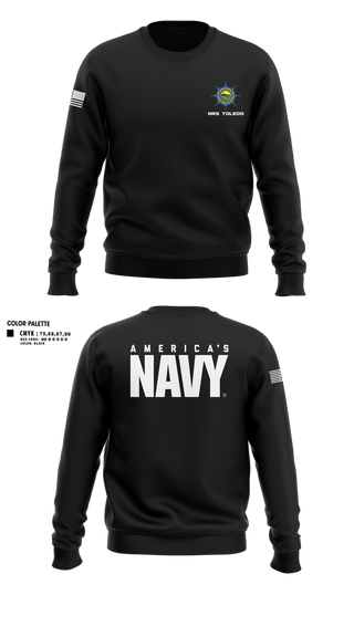 Crew Neck Sweatshirt, NRS TOLEDO, Navy, Teamtime, Team time, sublimation, custom sports apparel, team uniforms, spirit wear, spiritwear, sports uniforms, custom shirts, team store, custom team store, fundraiser sports, apparel fundraiser