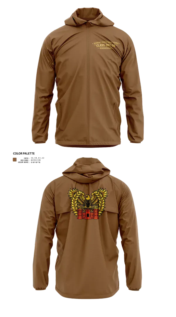 Windbreaker, Engineer WOBC Class 26-001, Army, Teamtime, Team time, sublimation, custom sports apparel, team uniforms, spirit wear, spiritwear, sports uniforms, custom shirts, team store, custom team store, fundraiser sports, apparel fundraiser
