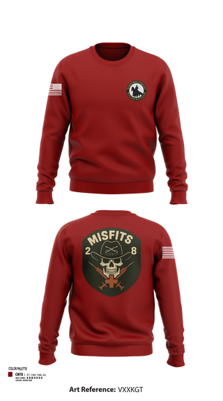 Crew Neck Sweatshirt, 2-8 Cav, HHC, Medic Platoon, , Teamtime, Team time, sublimation, custom sports apparel, team uniforms, spirit wear, spiritwear, sports uniforms, custom shirts, team store, custom team store, fundraiser sports, apparel fundraiser