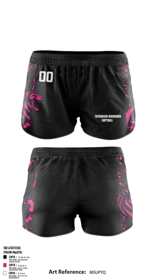 Womens Shorts, Toyohashi warriors, Softball, Teamtime, Team time, sublimation, custom sports apparel, team uniforms, spirit wear, spiritwear, sports uniforms, custom shirts, team store, custom team store, fundraiser sports, apparel fundraiser
