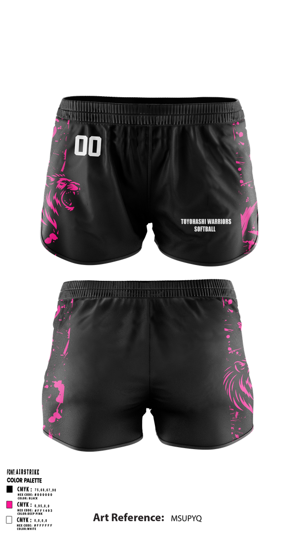 Womens Shorts, Toyohashi warriors, Softball, Teamtime, Team time, sublimation, custom sports apparel, team uniforms, spirit wear, spiritwear, sports uniforms, custom shirts, team store, custom team store, fundraiser sports, apparel fundraiser