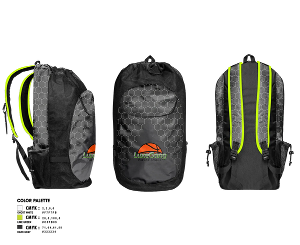 Gear Bag, LuxeGang, Men's Basketball, Teamtime, Team time, sublimation, custom sports apparel, team uniforms, spirit wear, spiritwear, sports uniforms, custom shirts, team store, custom team store, fundraiser sports, apparel fundraiser