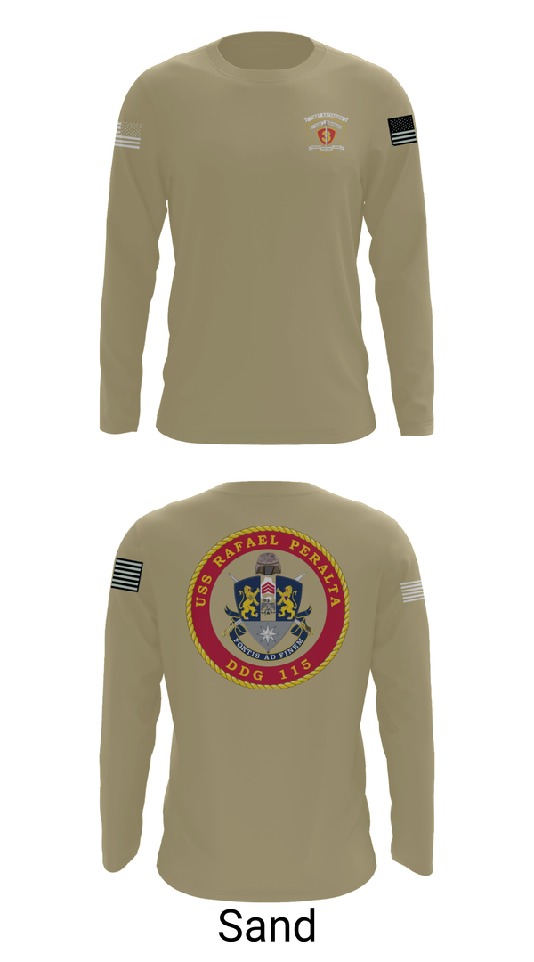 Long Sleeve Performance Shirt, USS Rafael Peralta DDG 115, Navy, Teamtime, Team time, sublimation, custom sports apparel, team uniforms, spirit wear, spiritwear, sports uniforms, custom shirts, team store, custom team store, fundraiser sports, apparel fundraiser