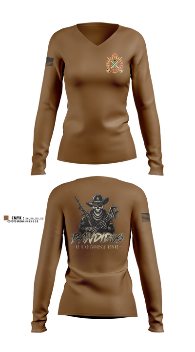 501st BSB, B Company 7979592 Women's Long Sleeve V-neck Shirt - 1