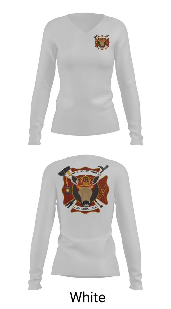 Womens Long Sleeve Vneck Shirt, VMI Fire, Fire Department, Teamtime, Team time, sublimation, custom sports apparel, team uniforms, spirit wear, spiritwear, sports uniforms, custom shirts, team store, custom team store, fundraiser sports, apparel fundraiser