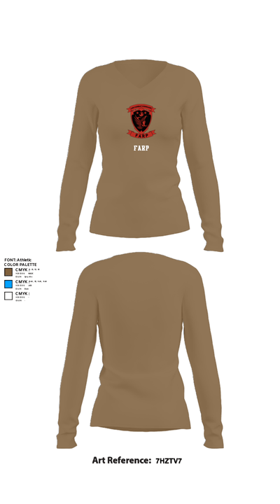 FARP 36719357 Women's Long Sleeve V-neck Shirt - 2