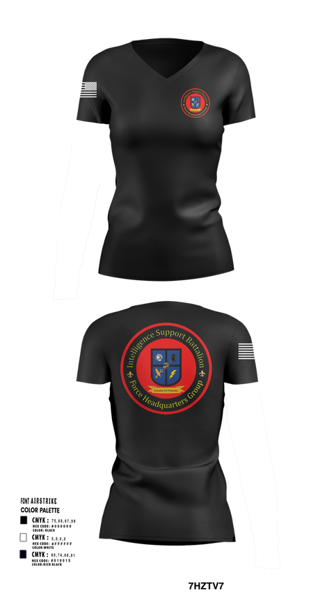 Womens Short Sleeve Vneck Shirt, Intelligence Support Battalion, , Teamtime, Team time, sublimation, custom sports apparel, team uniforms, spirit wear, spiritwear, sports uniforms, custom shirts, team store, custom team store, fundraiser sports, apparel fundraiser