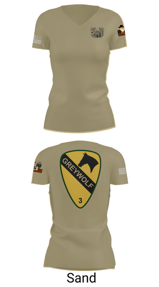 Womens Short Sleeve Vneck Shirt, 1st cav Div 3abct, , Teamtime, Team time, sublimation, custom sports apparel, team uniforms, spirit wear, spiritwear, sports uniforms, custom shirts, team store, custom team store, fundraiser sports, apparel fundraiser