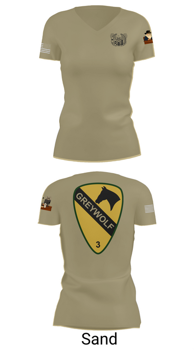 1st cav Div 3abct 85829502 Women's Short Sleeve V-neck Shirt - 88