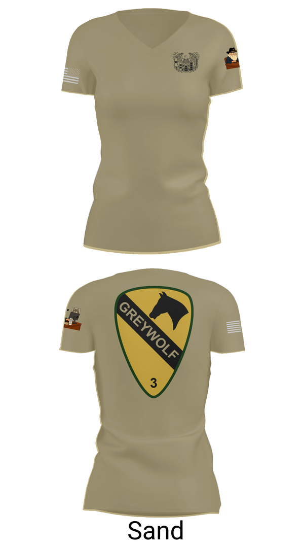 Womens Short Sleeve Vneck Shirt, 1st cav Div 3abct, , Teamtime, Team time, sublimation, custom sports apparel, team uniforms, spirit wear, spiritwear, sports uniforms, custom shirts, team store, custom team store, fundraiser sports, apparel fundraiser