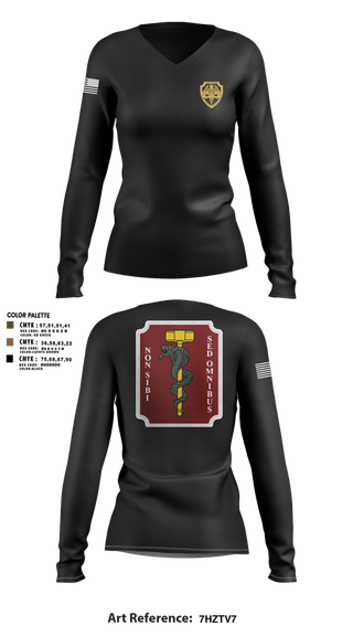 Womens Long Sleeve Vneck Shirt, Hammer platoon, 566th MCAS, Army, Teamtime, Team time, sublimation, custom sports apparel, team uniforms, spirit wear, spiritwear, sports uniforms, custom shirts, team store, custom team store, fundraiser sports, apparel fundraiser